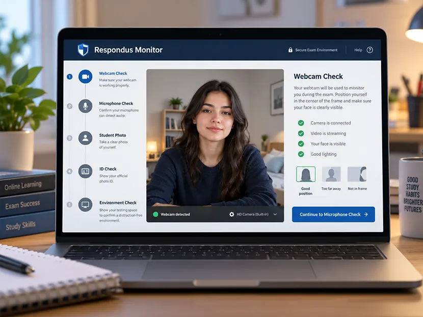 Respondus LockDown Browser考试流程与摄像头检测